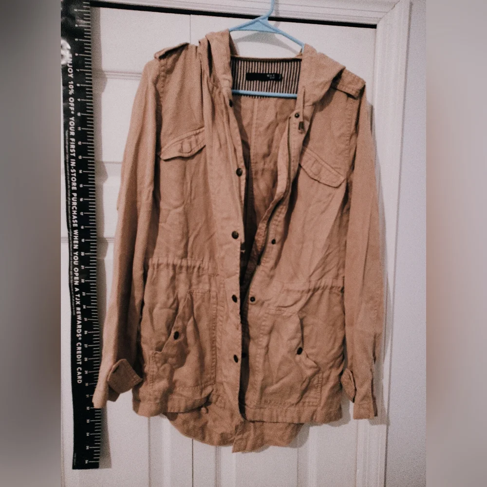 Women's Tan Jacket Or Blush Pink Color Medium Nordstrom 3/4 Length - Picture 2 of 12